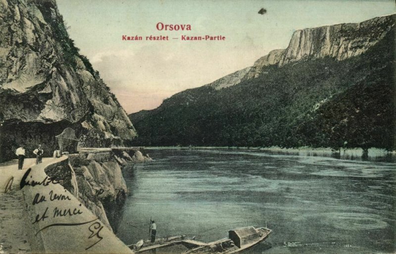 romania, ORȘOVA, Kazán Részlet, Danube (1907) Postcard 