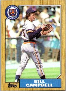 1987 Topps Baseball Card Bill Campbell Detroit Tigers sk13740