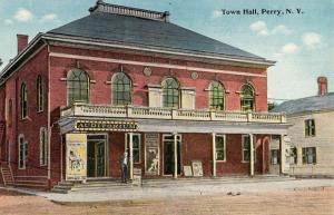 Perry New York Town Hall Street View Antique Postcard K60195