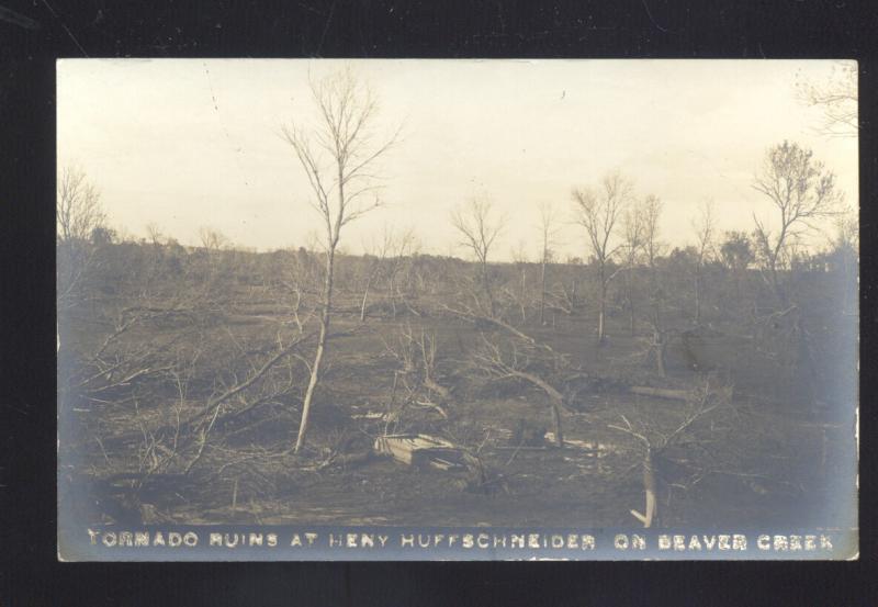 RPPC BEAVER CROSSING NEBRASKA BEAVER CREEK TORNADO RUINS REAL PHOTO PSOTCARD