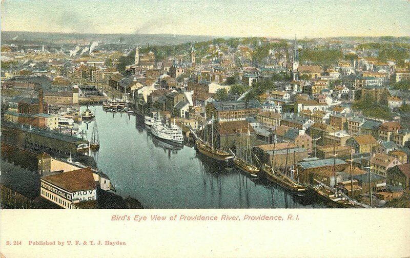 Birdseye Providence River Rhode Island Hayden Langsdorf C-1905 Postcard 20-2268