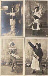 French photographer H. Manuel 1902 patriotic newspapers fancy Parisian ladies 