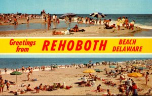 Delaware Rehoboth Beach Greetings With Beach Scene