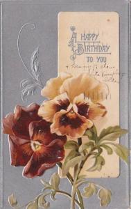 Happy Birthday With Beautiful Pansies 1908 Tucks