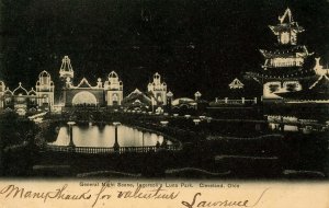 OH - Cleveland. Ingersoll's Luna Park Night Scene  (glitter)