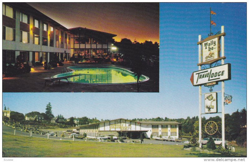 Swimming Pool, Tally-Ho TraveLodge, Classic Cars, NANAIMO, British Columbia, ...