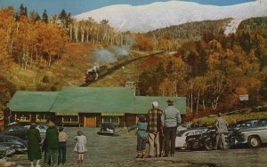 Postcard Mt. Washington Cog Railway & Base Station Fall Fabyans New Hampshire