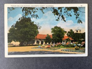 Mission San Juan Bautista San Benito County CA Litho Postcard H1161085643