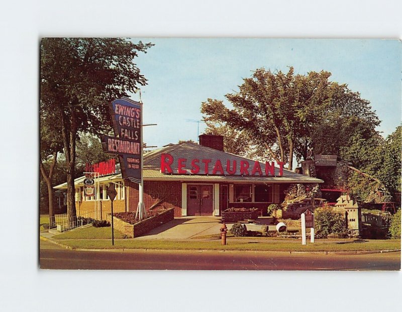 Postcard Ewing's Castle Falls Restaurant, Anoka, Minnesota