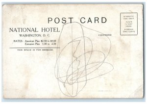 c1940 National Hotel Exterior Building Washington DC WA Advertisement Postcard