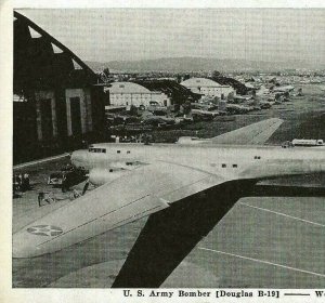 Postcard: US Army Bomber Douglas B-19 Army Photo World's Largest Military Plane