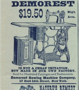 1892 Demorest Sewing Machine Co. Victorian Original Print Ad 2T1-52
