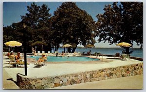 Poolside Ruttger's Birchmont Lodge Lake Bemidji Minnesota MN UNP Chrome Postcard