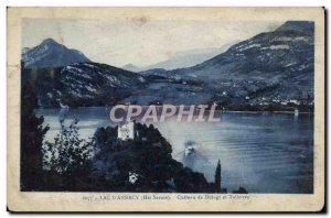 Old Postcard Lake D & # 39Annecy Chateau De Duingt and Talloires