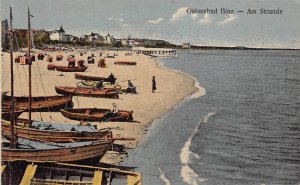 L087 Germany Osteebad Binz Am Strande Boats Beach vintage postcard