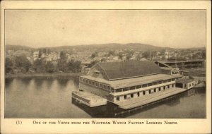 Waltham MA View From Waltham Watch Factory c1910 Postcard