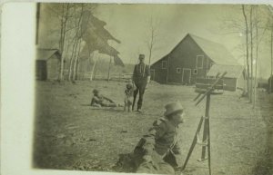 C.1910 RPPC, Surveyor Working W/ Transit, Vintage Postcard P96