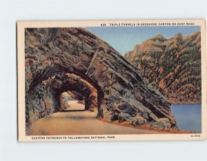 Postcard Triple Tunnels In Shoshone Canyon On Cody Road, Wyoming