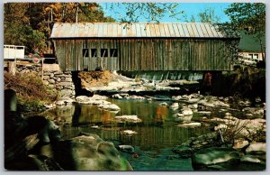 Vtg Turnbridge Vermont VT Mill Bridge First Branch White River View Postcard