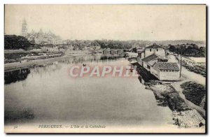 Old Postcard Perigueux L & # 39lsle and Cathedrale