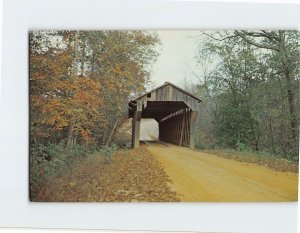 Postcard Pea Ridge Covered Bridge over Wacoochee Creek Alabama USA