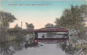 FRAMINGHAM MASSACHUSETTS GORDON BRIDGE ON SUDBURY RIVER J F EBER POSTCARD c1910