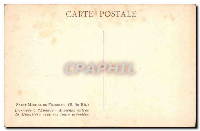 Old Postcard Saint Michel de Frigolet (HR B) Arrival to the Old Monastery ent...