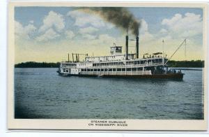 Steamer Dubuque Mississippi River Iowa 1920c postcard