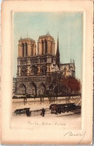 1900s Notre Dame Paris France Tinted Postcard