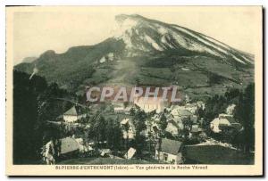 Postcard Old St Pierre d'Entremont Isere General view and Roche Verand