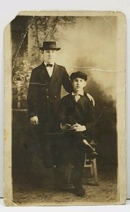 RPPC Young Boys Wm. Iritz Proprietor Photo Studio Peoria Illinois Postcard H11