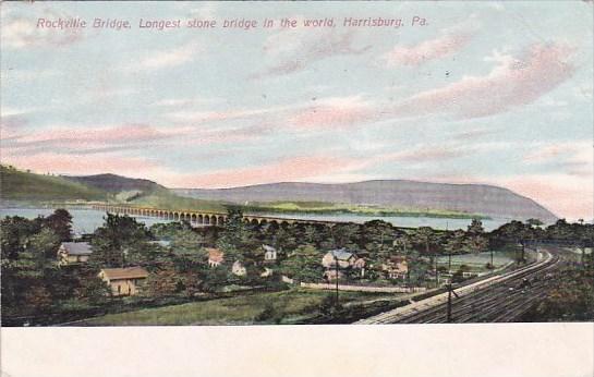 Pennsylvania Harrisburg Rockville Bridge Longest Stone Bridge In The World 1909