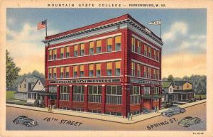 Parkersburg West Virginia Mountain State College Linen Antique Postcard J66436