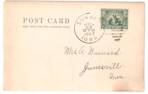 Post Card 1907  Iowa