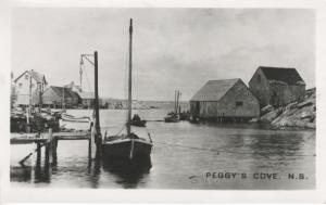 Peggy's Cove NS Nova Scotia Canada ~ Fishing Boat ~ RPPC Real Photo Postcard