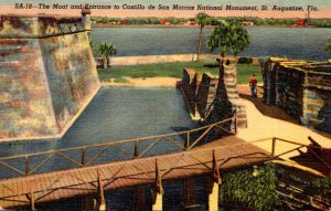 Florida St Augustine Castillo de San Marcos Moat and Entrance Curteich