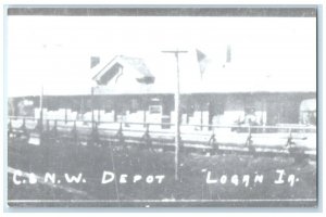 c1960 CNW Depot Logan Iowa IA Railroad Train Depot Station RPPC Photo Postcard