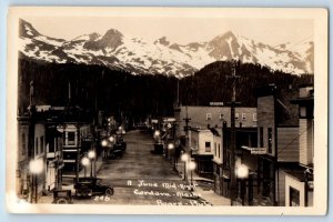 Cardova AK Postcard RPPC Photo A June Mid Night Rooming House Drugs Cars c1940's