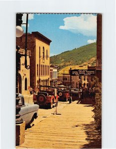 Postcard Wooden sidewalks and old buildings Central City Colorado USA