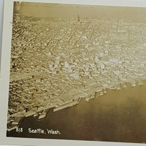 Vintage Postcard Seattle Washington Skyline Seaport