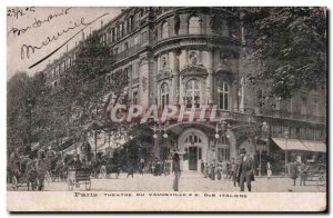 Paris - 2 - Theater Vaudeville - Boulevard of the Italians - Old Postcard