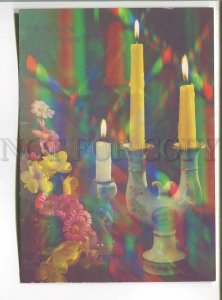486218 USSR 1990 year Happy New Year candles photo Anfinger POSTAL STATIONERY
