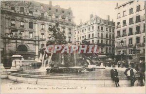 Postcard Old Lyon Place Bellecour La Fontaine Bartholdi