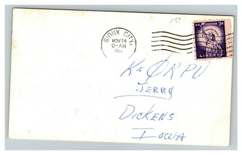 Vintage 1958 QSL Postcard Signal Confirmation Orleans Av. Sioux City Iowa