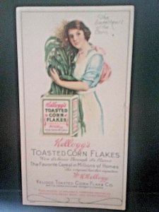 Vintage Kellogg's  Toasted Corn Flake Ad Card.  The Sweetheart of the Corn