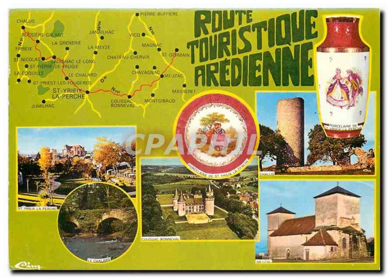 Postcard Modern Tourist route Aredienne