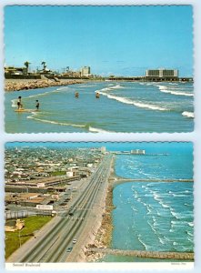 2 Postcards GALVESTON, Texas TX ~ Seawall Boulevard GALVESTON ISLAND 1970s-4x6