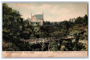 Bournemouth Dorset England Postcard Alum Chine Bridge c1910 Antique Unposted