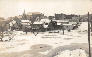 RPPC WEST VIRGINIA TOWN VIEW IN WINTER REAL PHOTO POSTCARD 1908