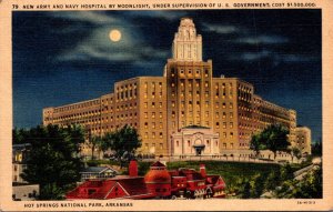 Arkansas Hot Springs New Army and Navy Hospital By Moonlight 1941 Curteich